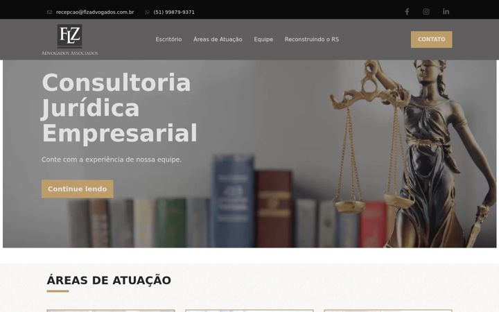 Skärmbild av flzadvogados.com.br