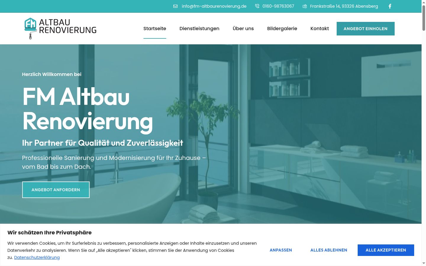 Screenshot of the consent banner shown before any interaction