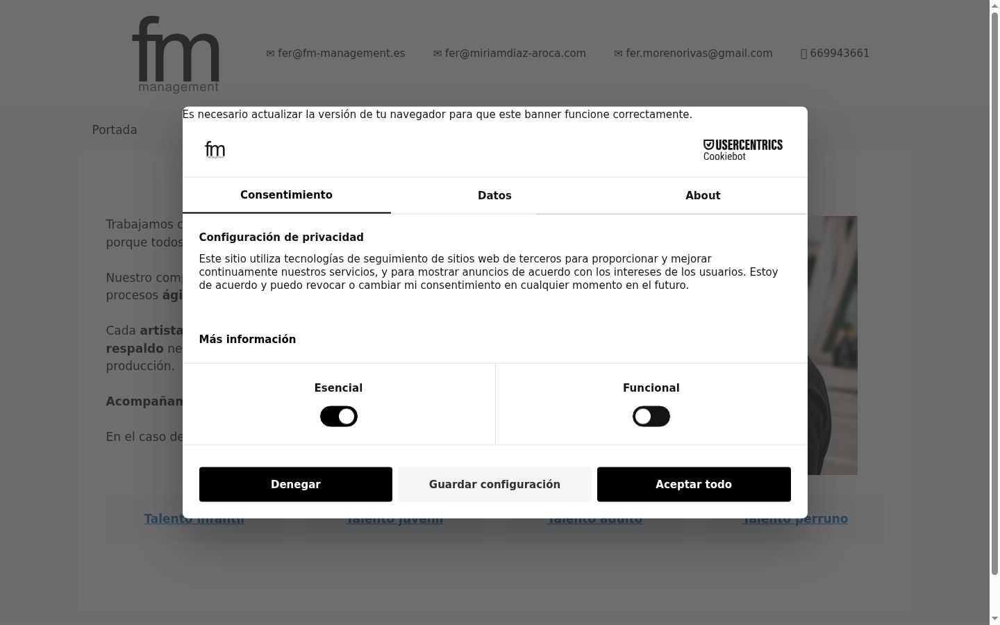 Screenshot tal-banner tal-kunsens muri qabel kwalunkwe interazzjoni