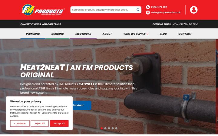 Skærmbillede af fm-products.co.uk