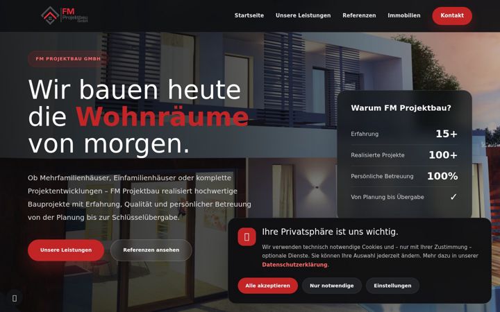 Screenshot of fm-projektbau.de