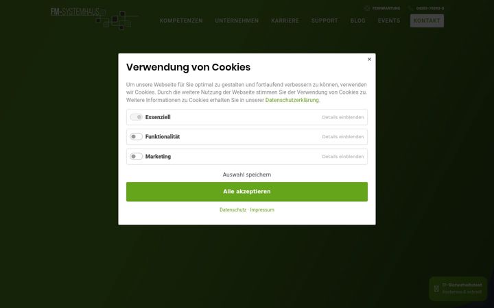 Snímek obrazovky fm-systemhaus.de