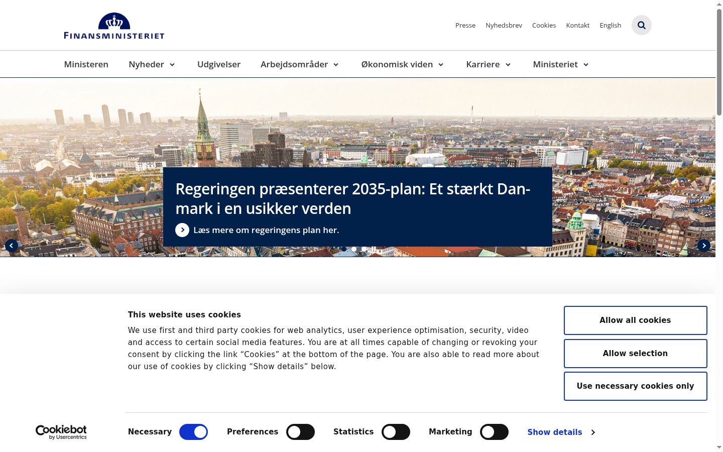 Screenshot del banner di consenso mostrato prima di qualsiasi interazione