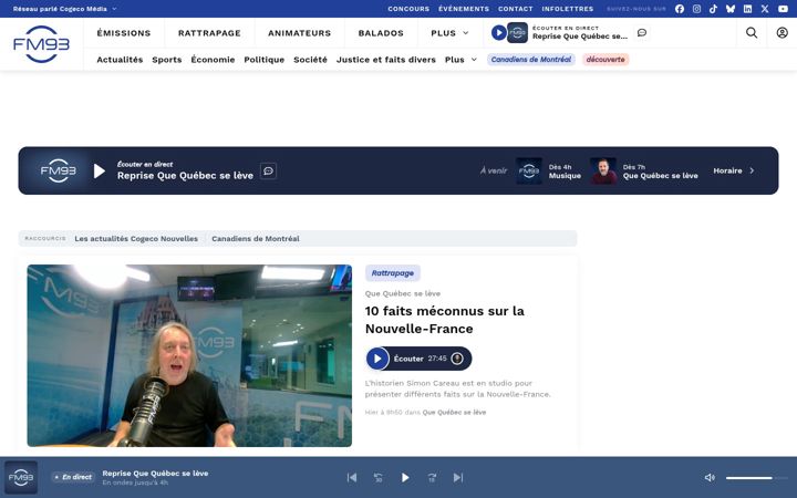 Screenshot of fm93.com