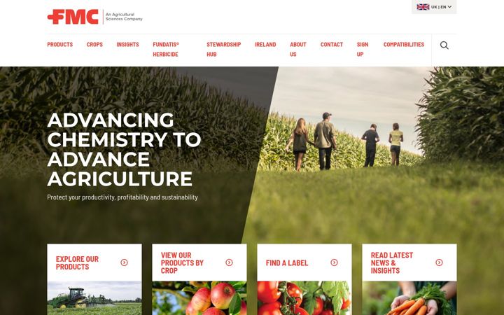Skærmbillede af fmc-agro.co.uk