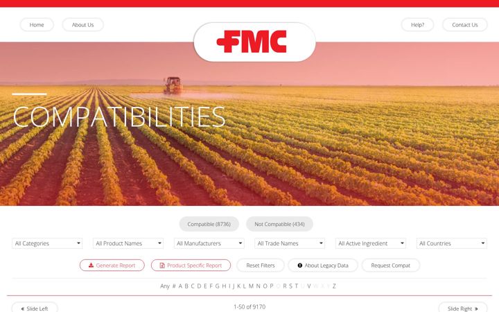 Screenshot of fmc-compatibilities.com