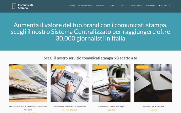 Captură de ecran a fmcomunicatistampa.it