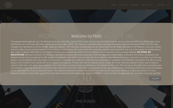 Screenshot of fmgfunds.com