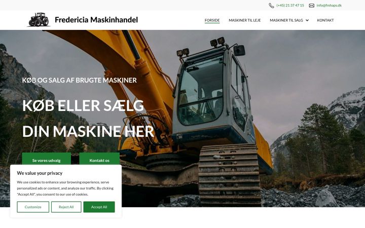 Screenshot of fmhandel.dk