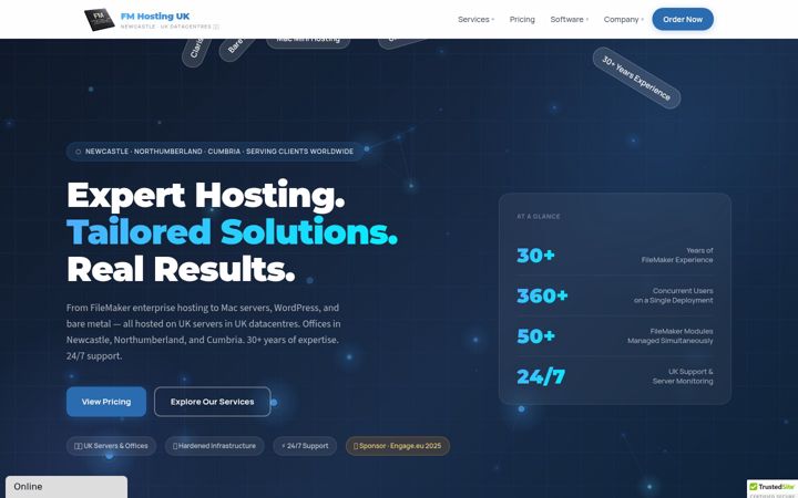 Screenshot of fmhosting.uk