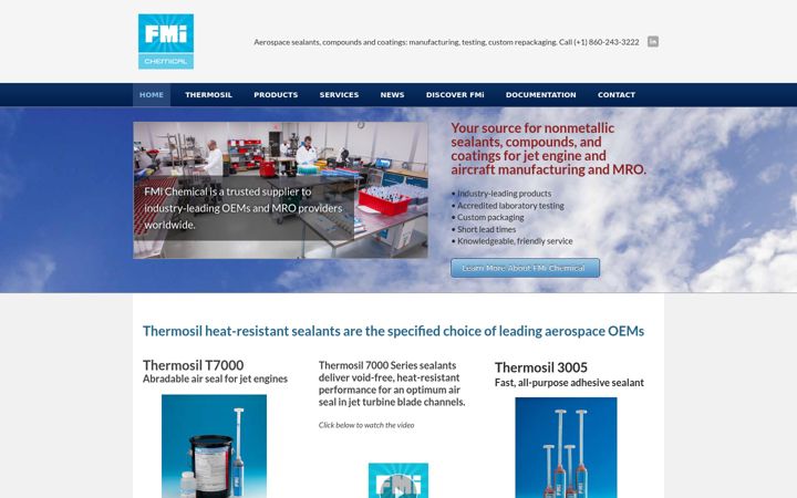 Screenshot of fmichemical.com