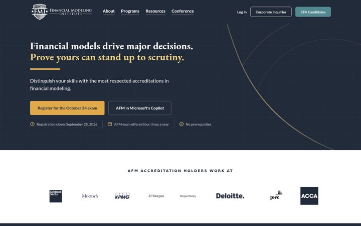 Screenshot of fminstitute.com