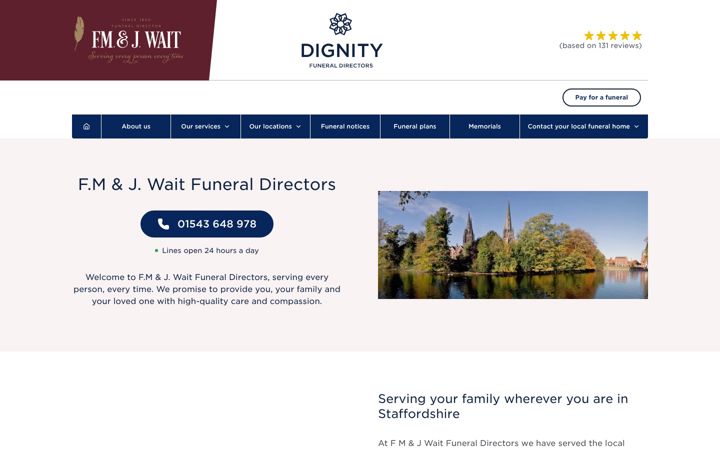 Screenshot of fmjwaitsfunerals.co.uk