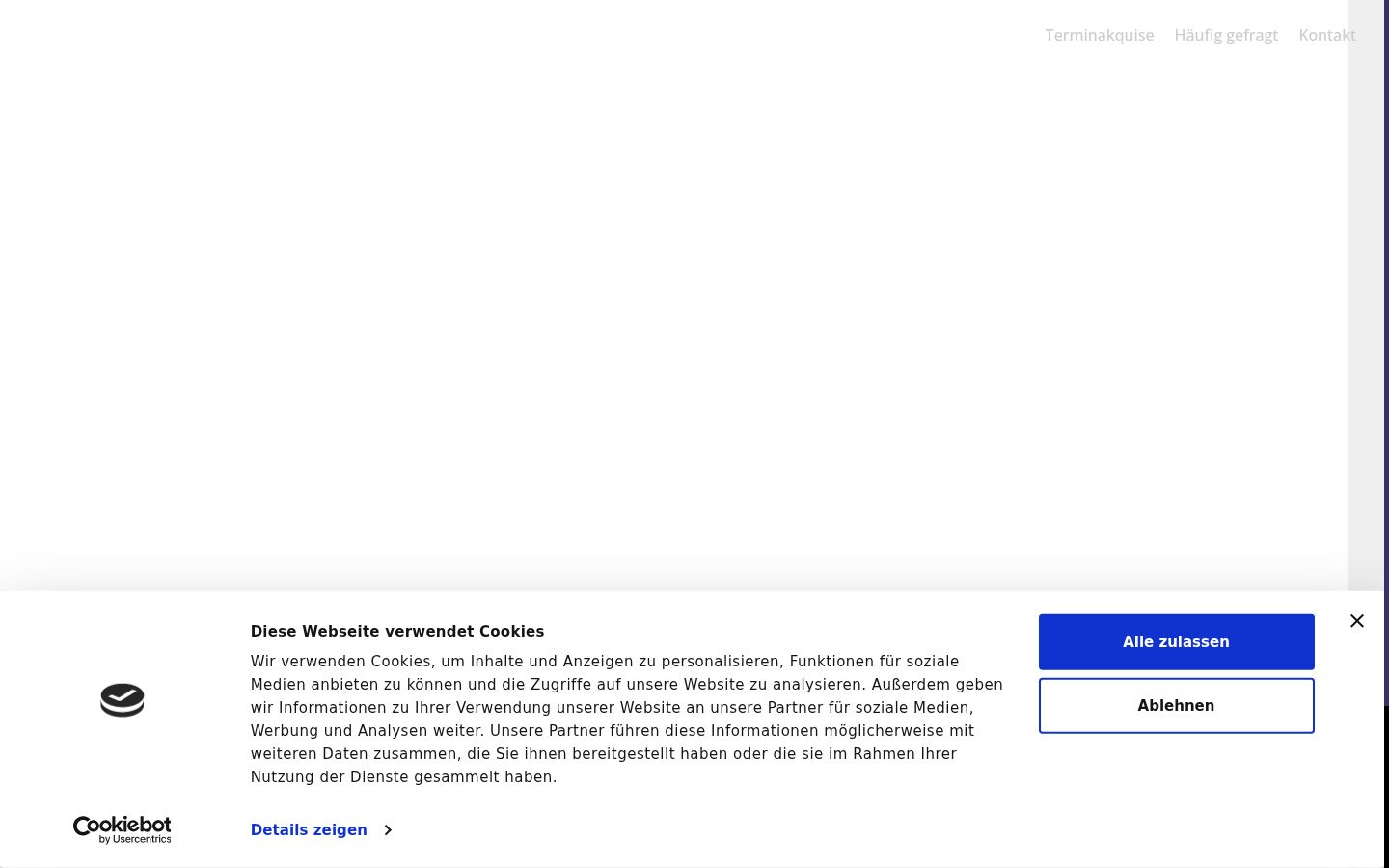 Capture d'écran de la bannière de consentement affichée avant toute interaction
