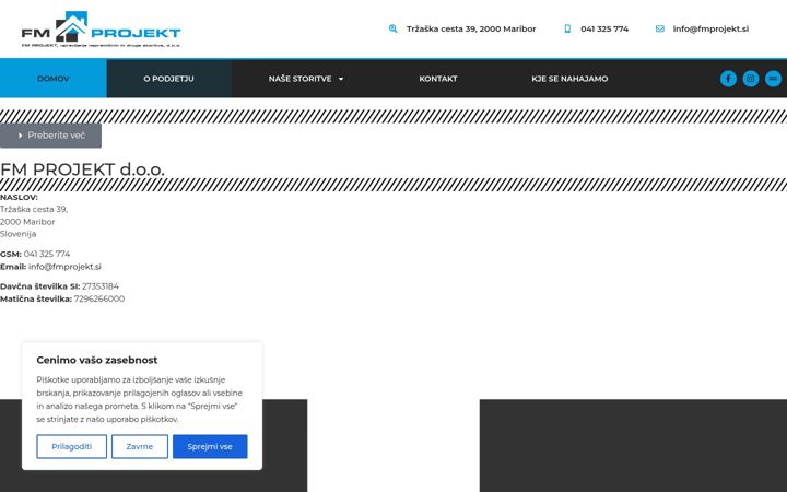 Screenshot of fmprojekt.si