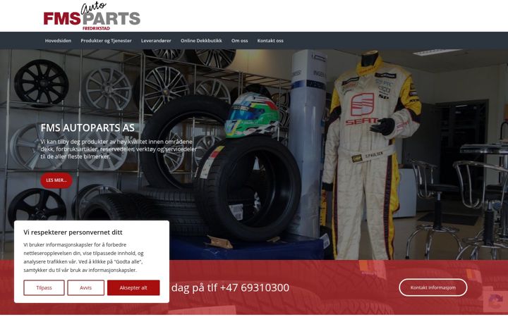Screenshot of fmsautoparts.no