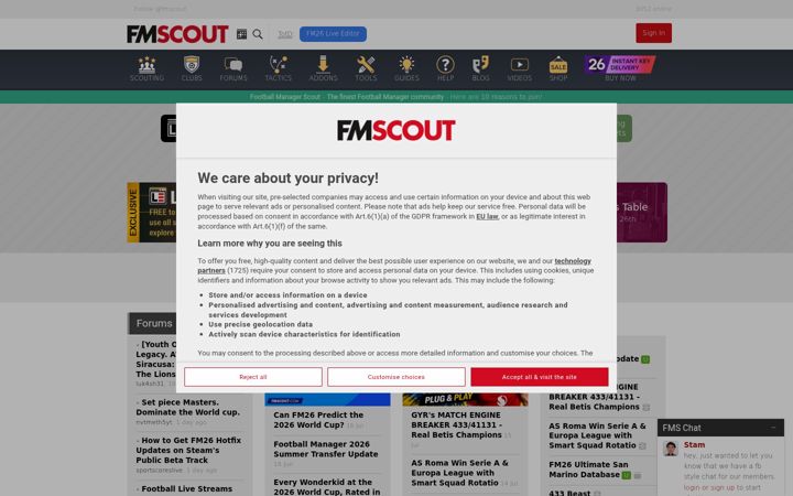 Screenshot ta' fmscout.com