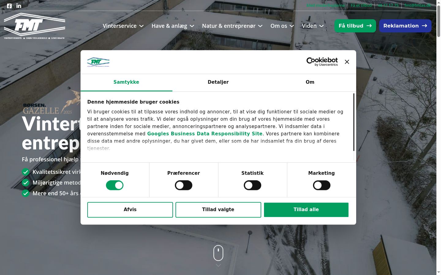Screenshot del banner di consenso mostrato prima di qualsiasi interazione