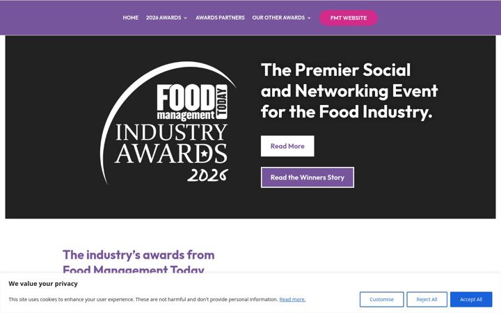 Screenshot of fmtfoodawards.com
