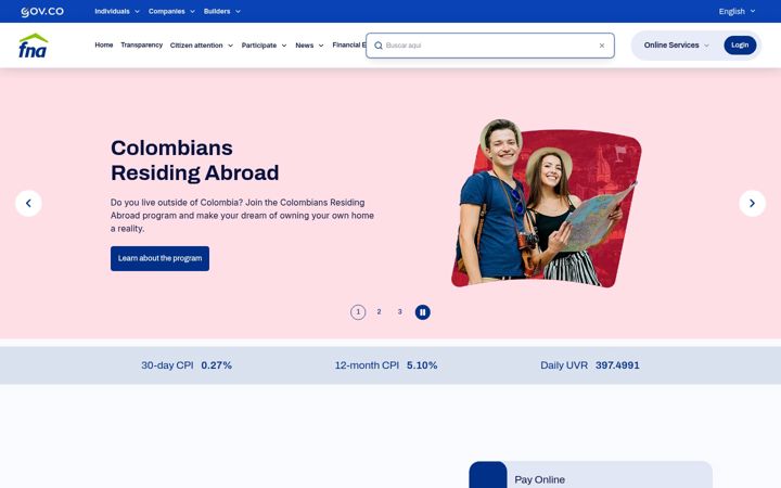 Screenshot of fna.gov.co