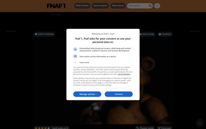 Posnetek zaslona fnaf1.io