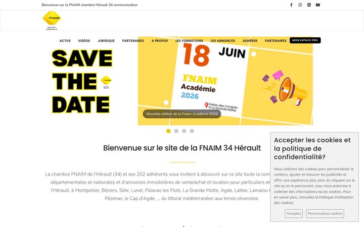 Screenshot of fnaim34.com