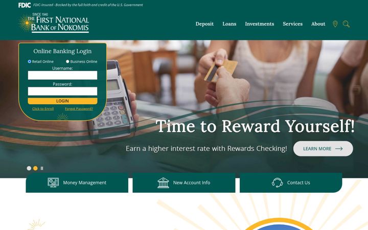 Screenshot of fnbnokomis.com