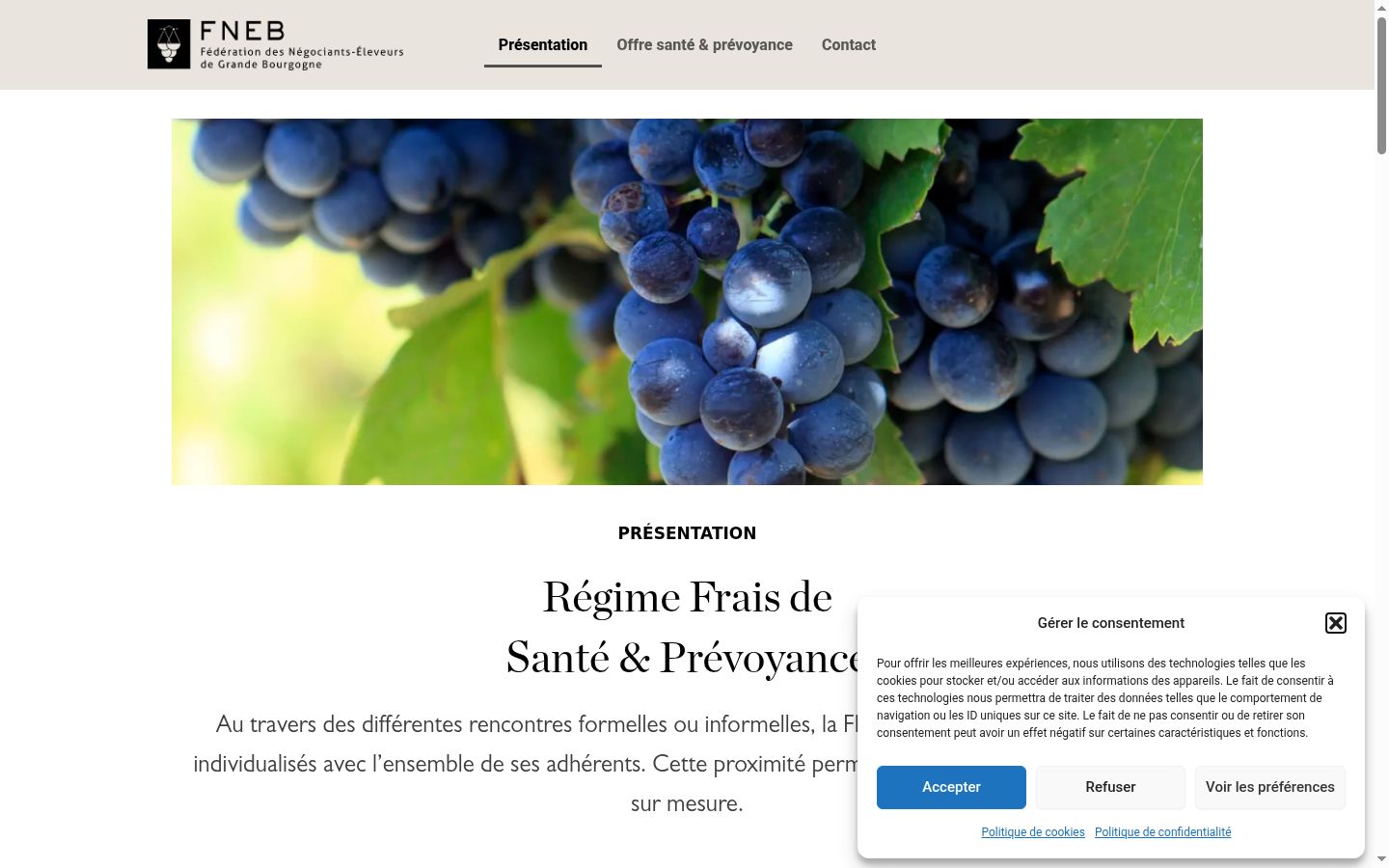 Screenshot del banner di consenso mostrato prima di qualsiasi interazione