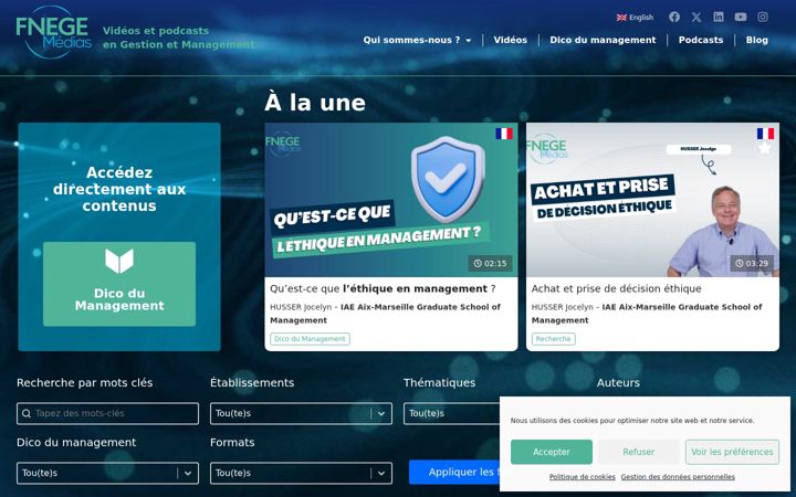 Screenshot of fnege-medias.fr