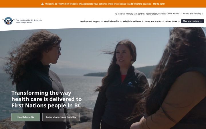 Screenshot of fnha.ca