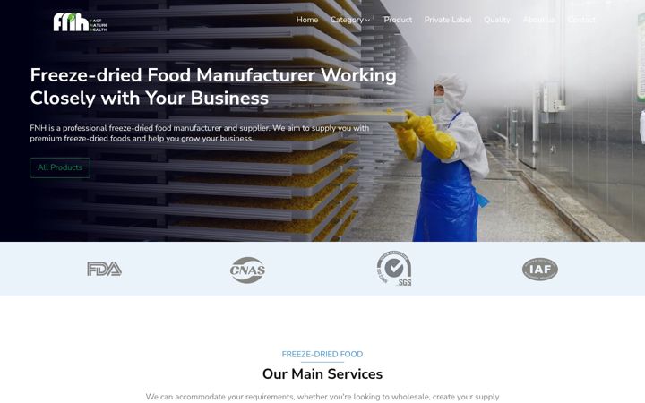 Screenshot of fnhfood.com