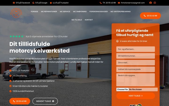 Screenshot of fnmotorservice.dk