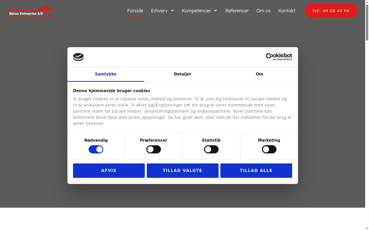 Sutikimo reklamjuostės, rodytos prieš bet kokią sąveiką, ekrano kopija