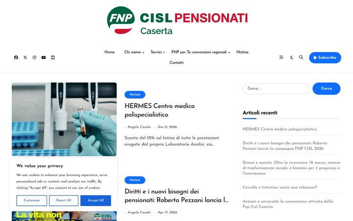 Captura de pantalla de fnpcislcaserta.it
