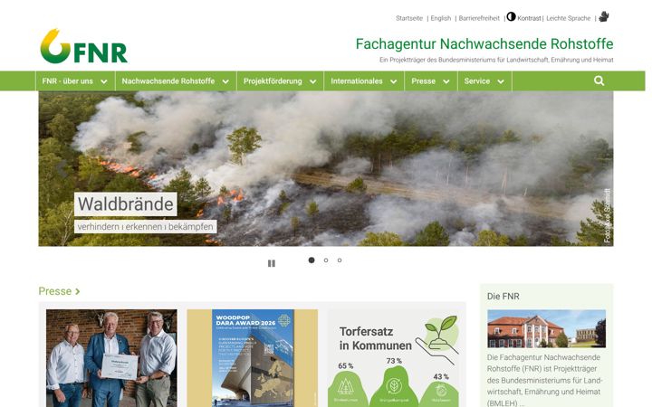 Screenshot of fnr.de
