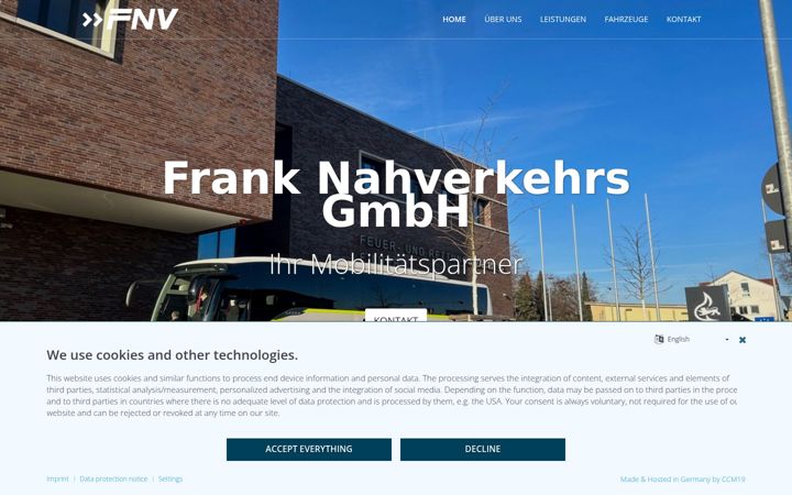 Snímek obrazovky fnv-verkehr.de