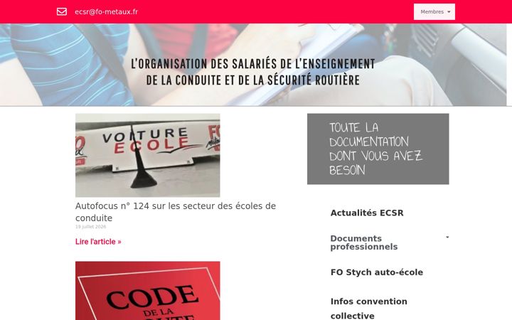 Screenshot of fo-ecsr.fr