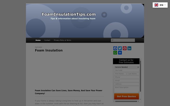 Screenshot of foaminsulationtips.com