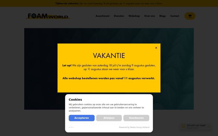 Screenshot of foamworld.nl