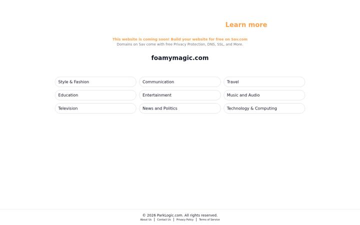 Screenshot of foamymagic.com