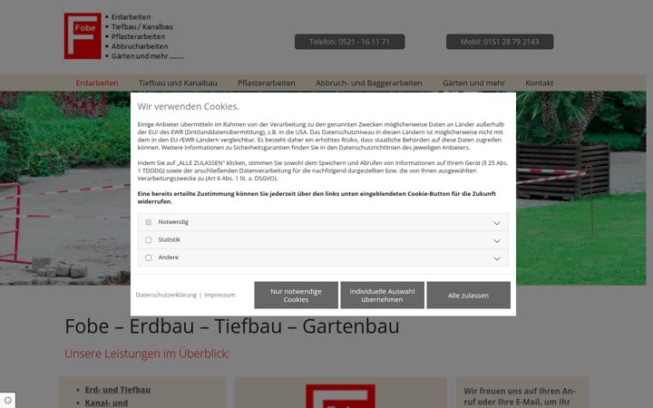 Screenshot of fobe-galabau.de