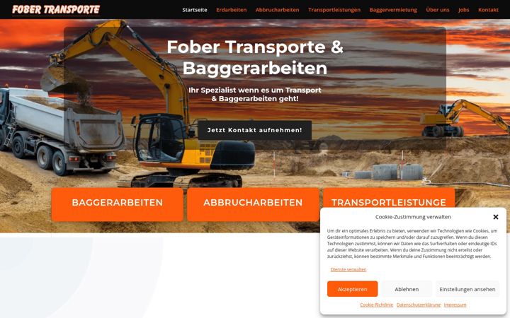 Snímek obrazovky fober-transporte.de