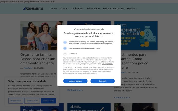 Screenshot of focadonagestao.com.br