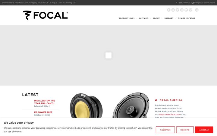 Screenshot of focal-america.com