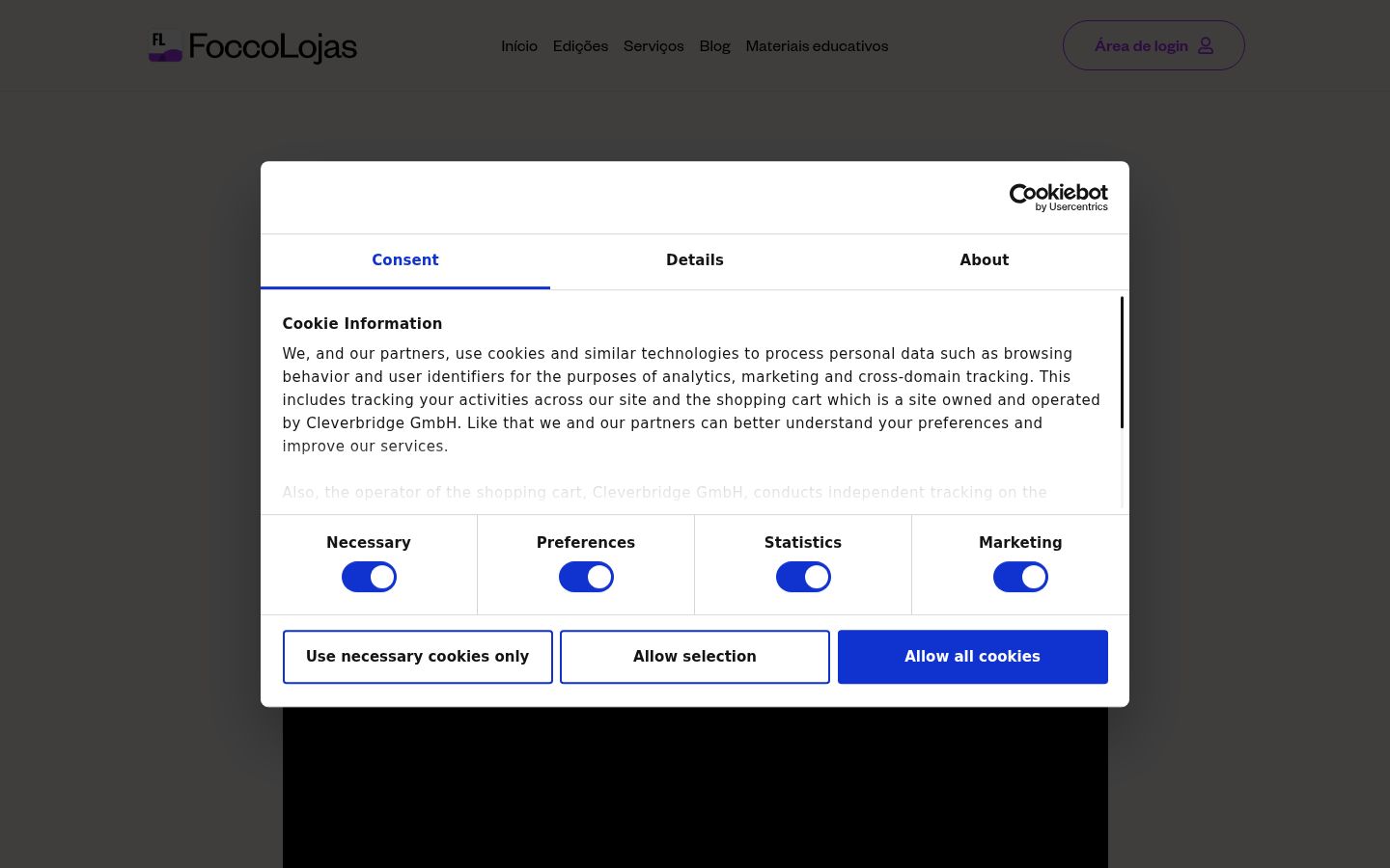 Screenshot van de toestemmingsbanner zoals getoond vóór enige interactie
