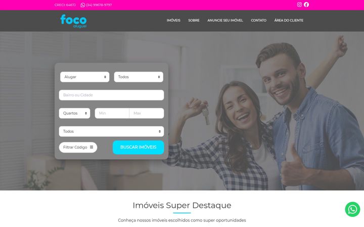 Skärmbild av focoaluguel.com.br