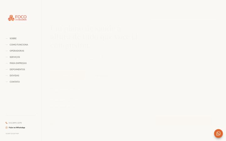 Skärmbild av focoemseguros.com.br