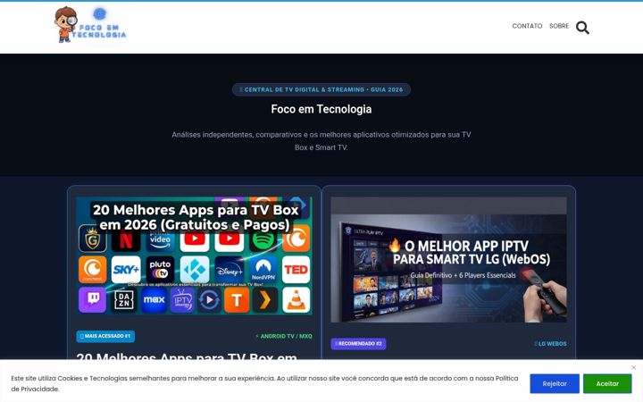 Skärmbild av focoemtecnologia.com.br