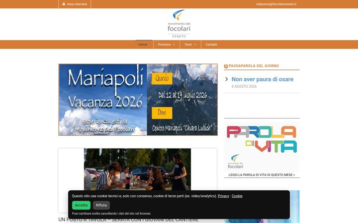 Screenshot του focolariveneto.it