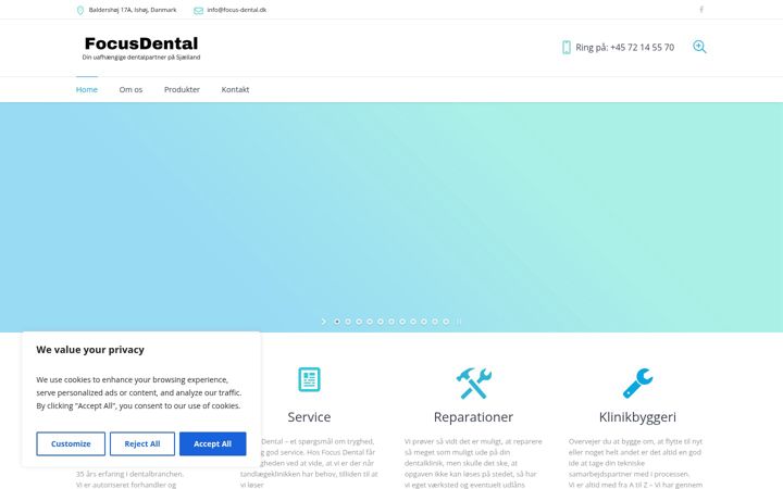 Screenshot of focus-dental.dk